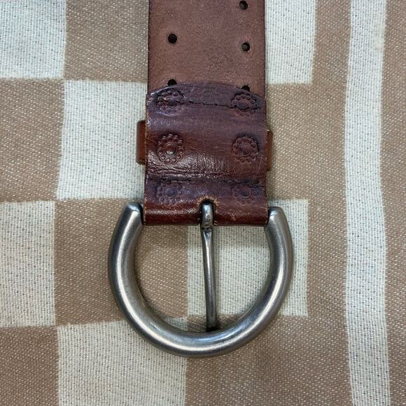 FOSSIL Women's Leather Belt Walnut Sz S Equestrian Cowgirl Western Southern Wear - Picture 3 of 8